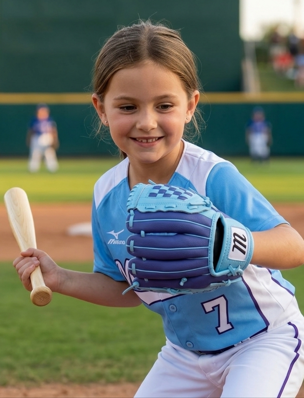 Marucci 8.5" Girls' Backyard Tee Ball Lefthanded Glove Light Blue & Purple NWOT